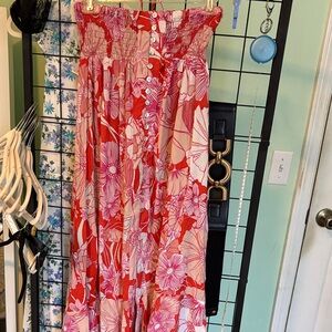 C&C California Red and Pink Floral Dress